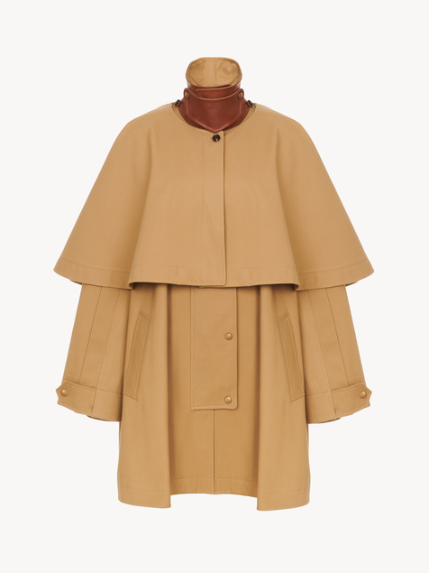 KUT3Parka in cotton gabardine with cape