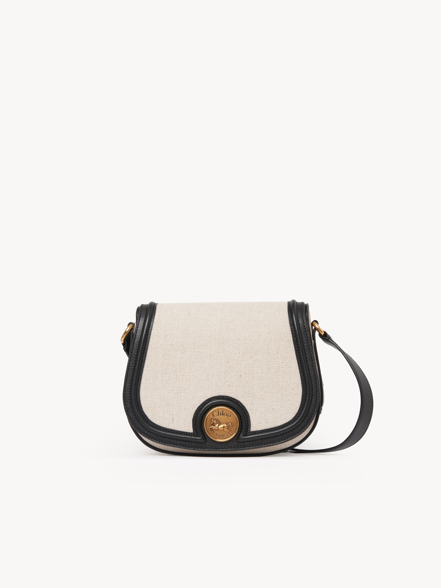 Horse Medal saddle bag in canvas & grained leather - 1