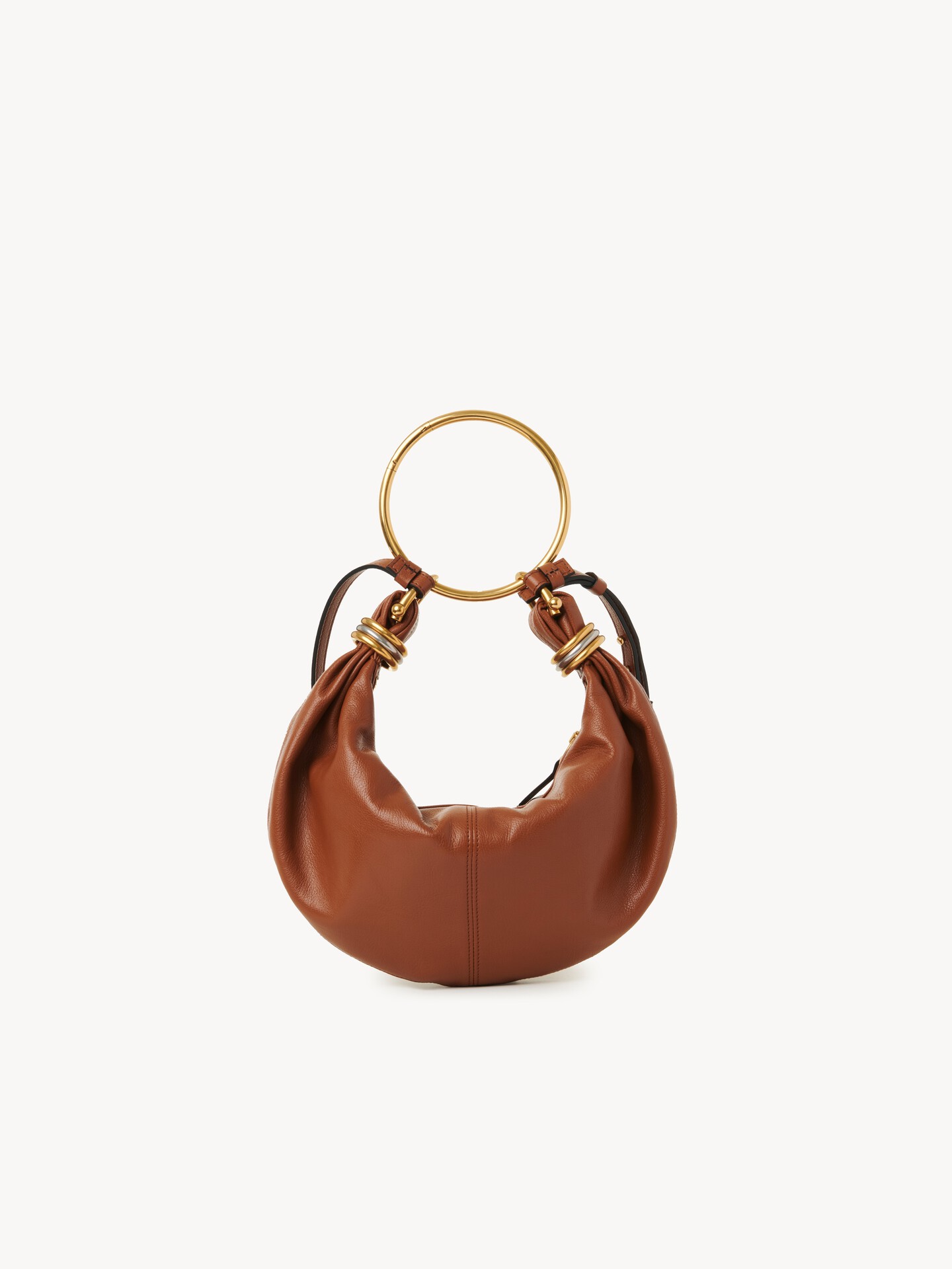Small Bracelet Hobo bag in grained leather - 9