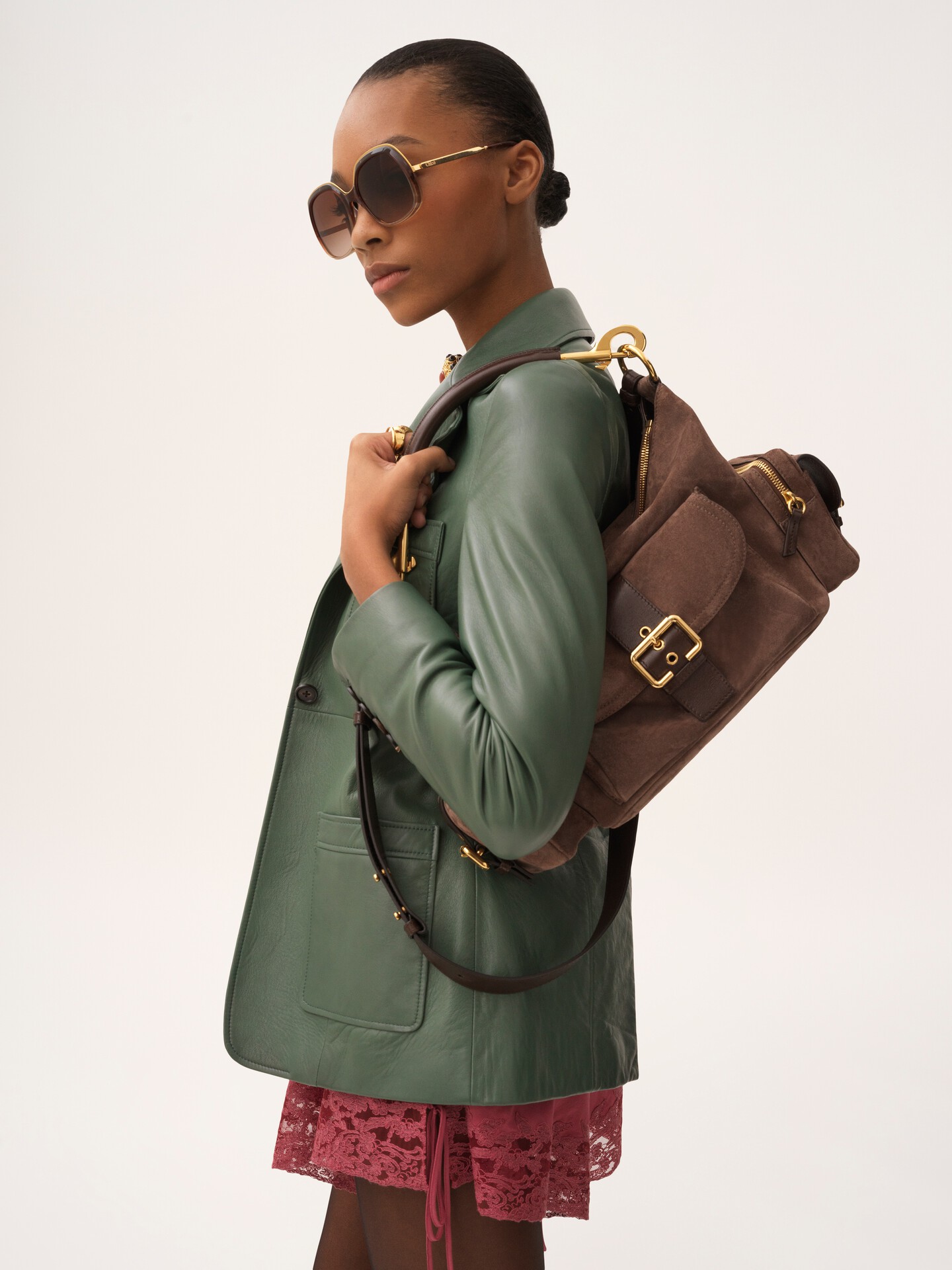 Camera bag in suede leather - 3