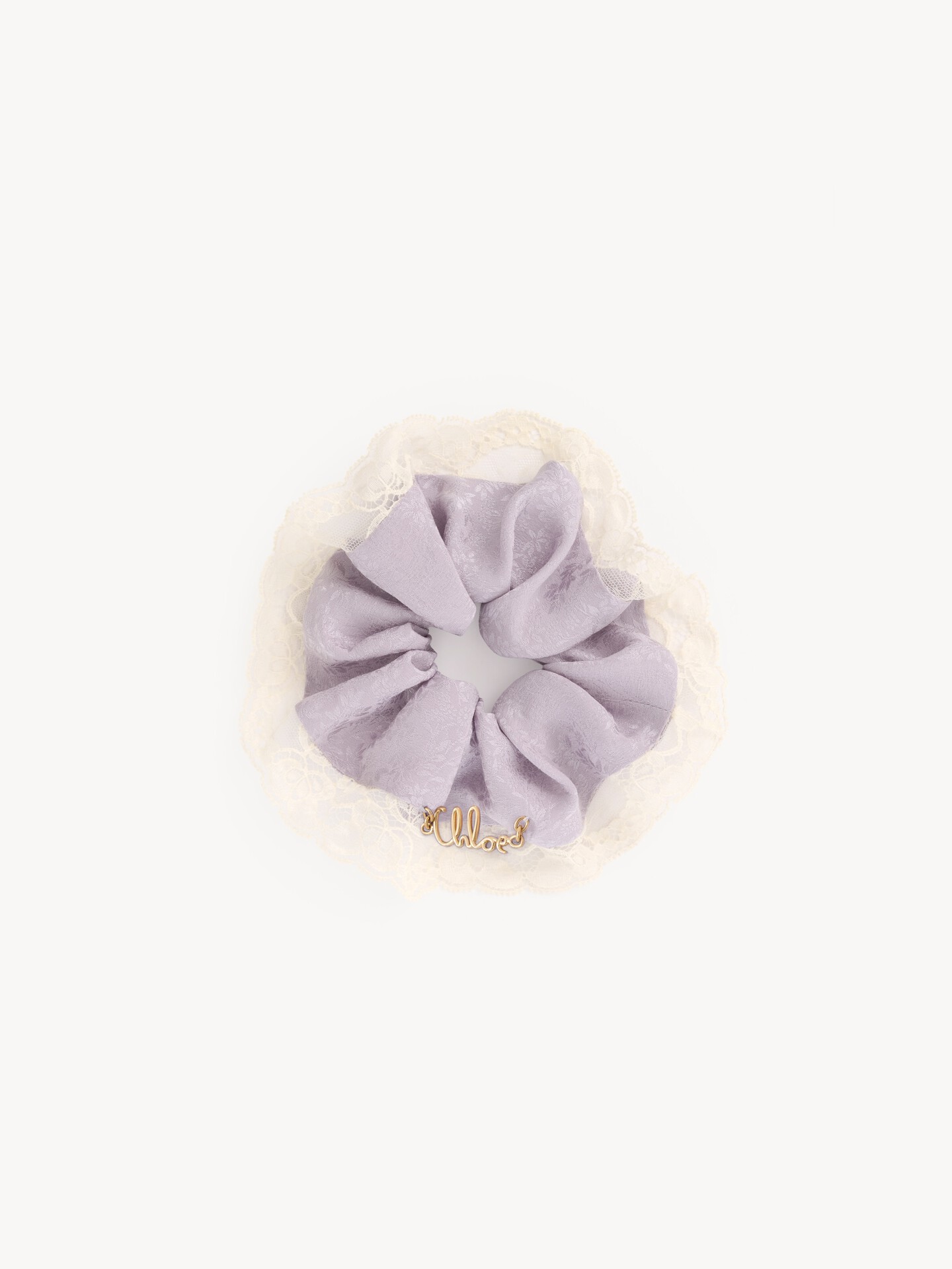 The Chlo&eacute; Poetic scrunchie in silk & lace - 2