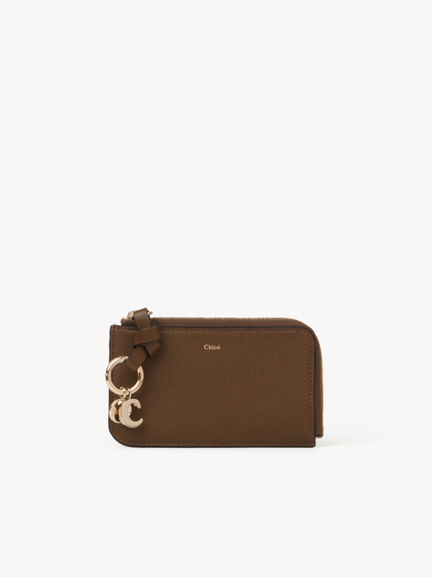 Alphabet wallet in grained leather