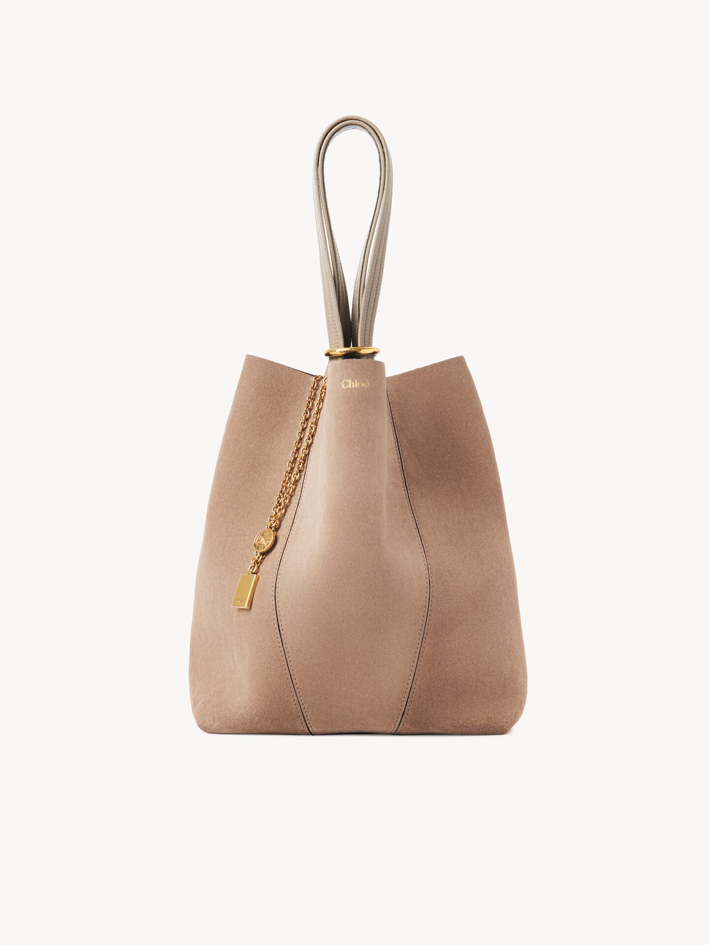 Chloé Spin tote bag in suede leather - 8