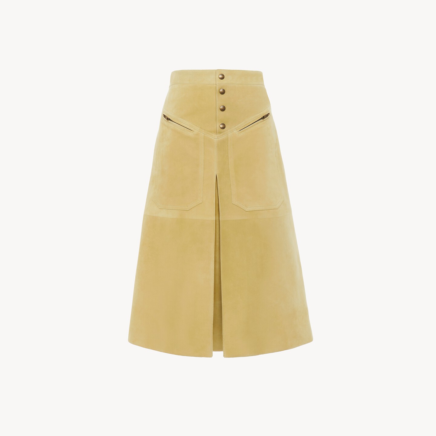 Knee-length skirt in suede - 8