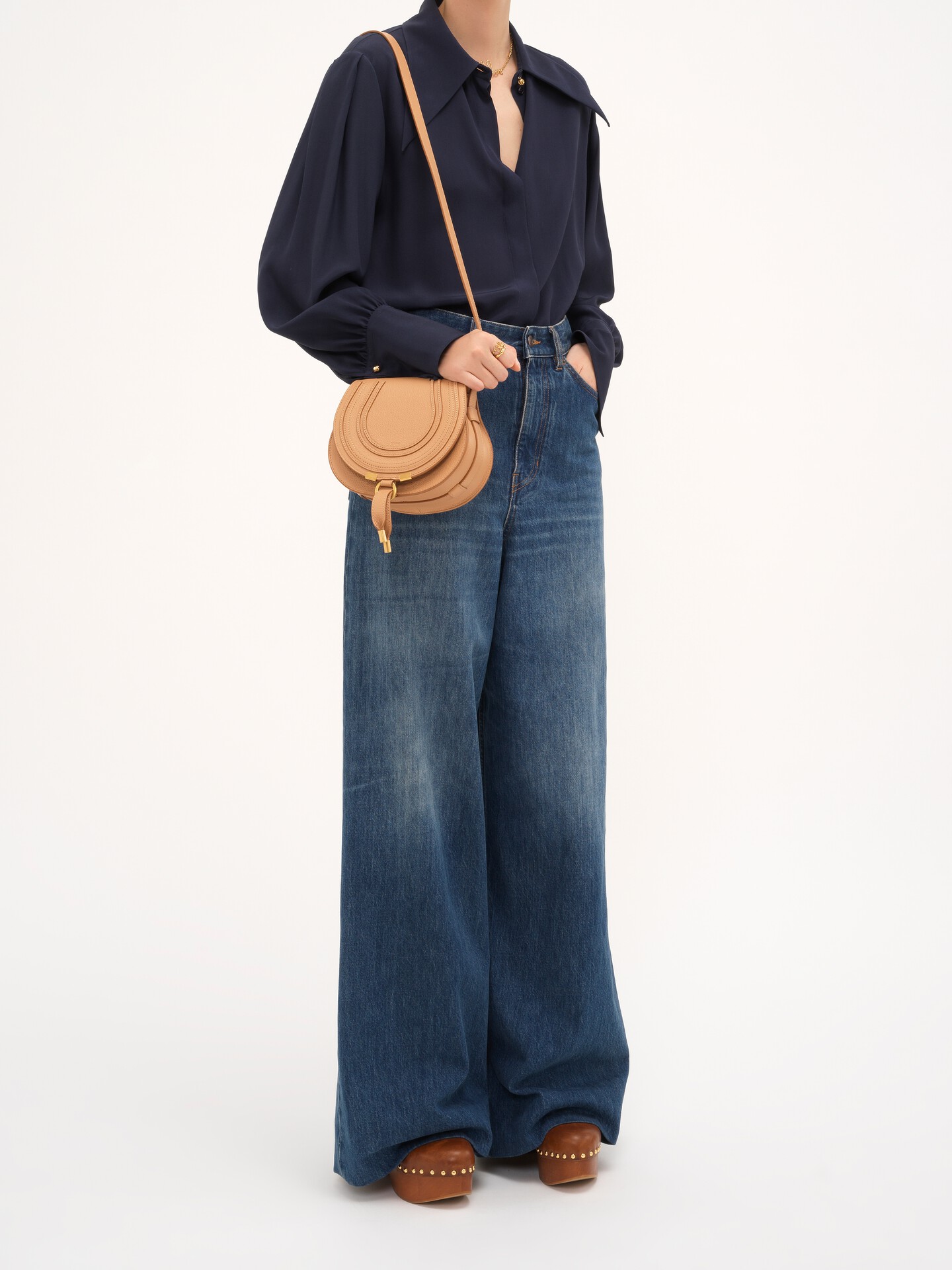 Small Marcie saddle bag in grained leather - 4