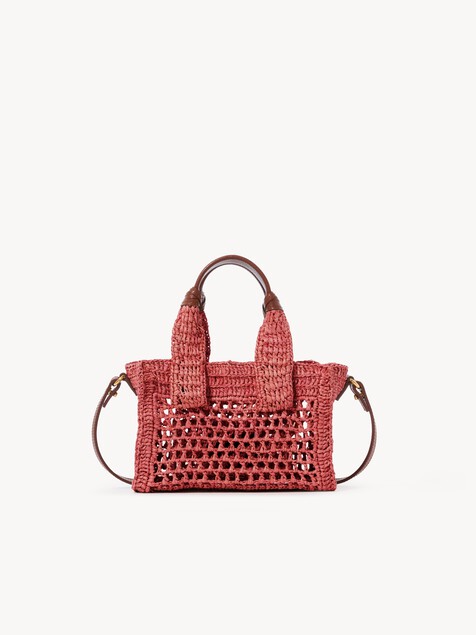 Mini Summer Banana east-west tote bag in raffia