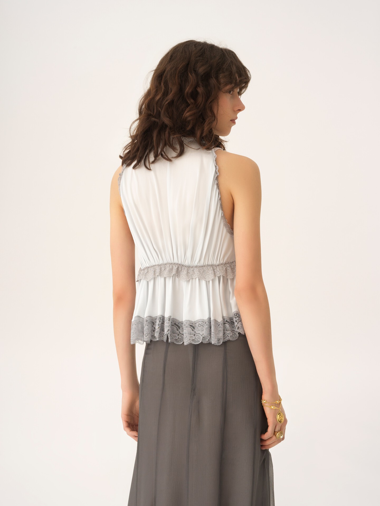 Fluid maxi skirt in silk mousseline - 6