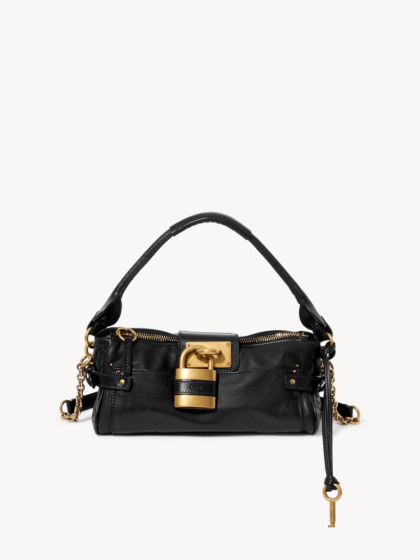 Small Paddington bag with strap in grained leather - 2