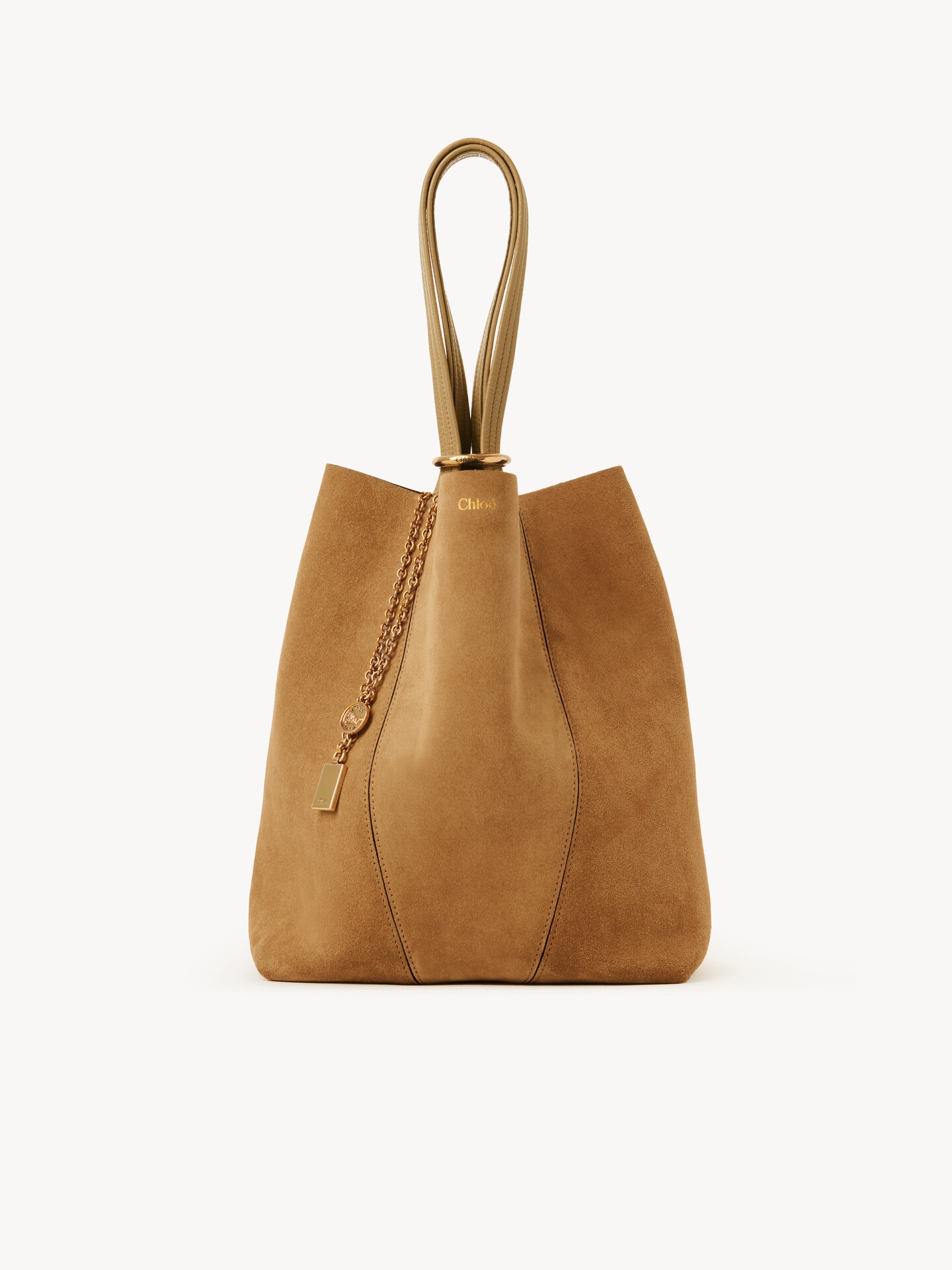 Chlo&eacute; Spin tote bag in suede leather - 8