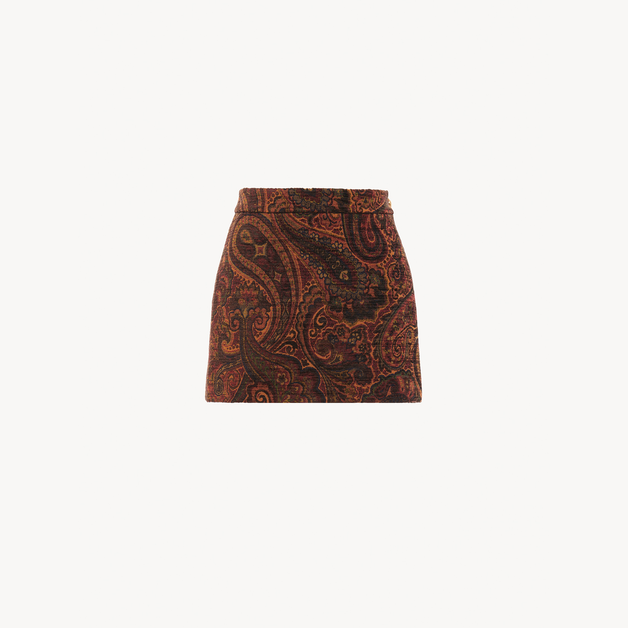 Straight mini skirt in tapestry jacquard - 7