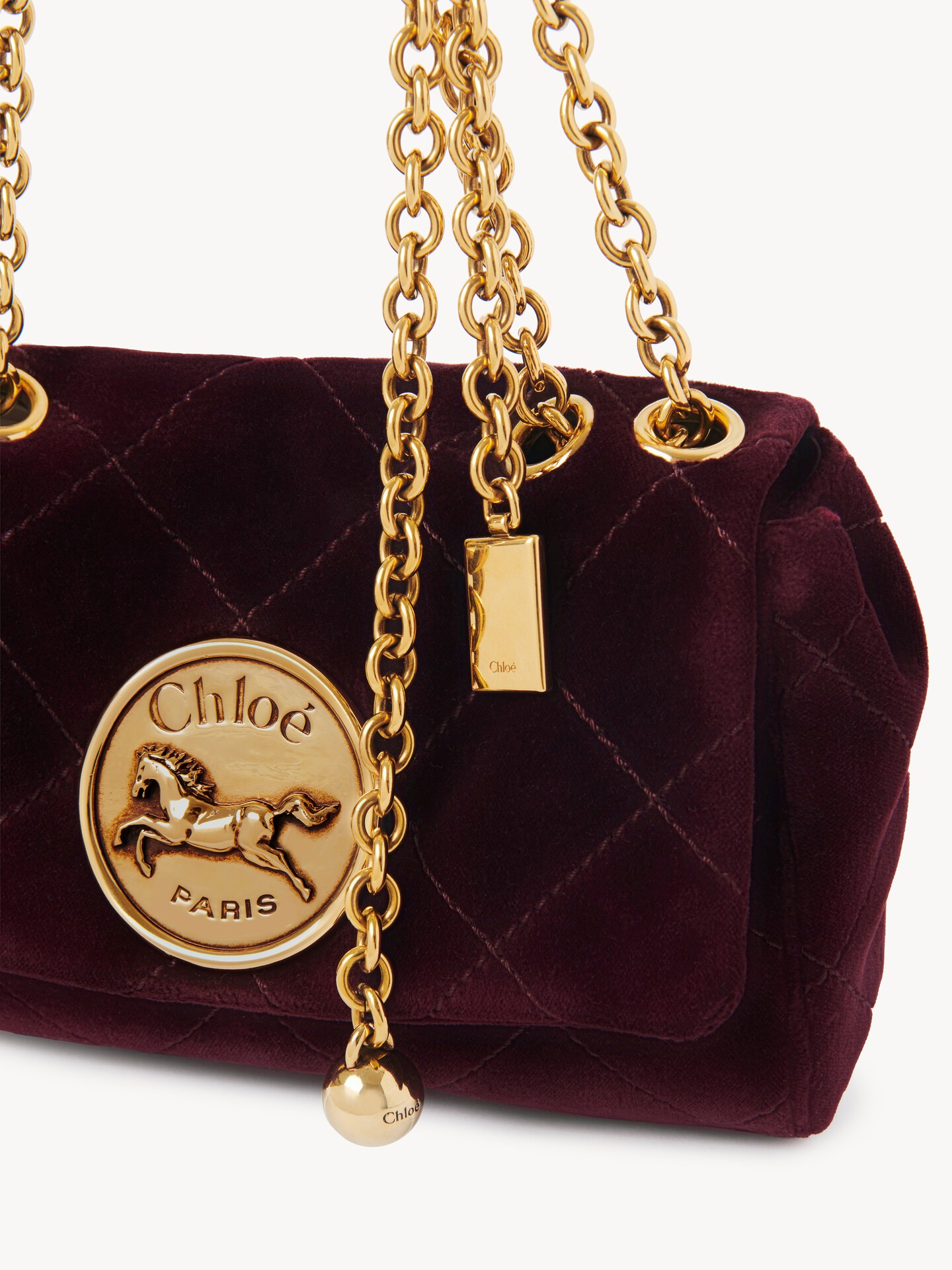 Small Chloé Heritage shoulder bag in velvet - 9