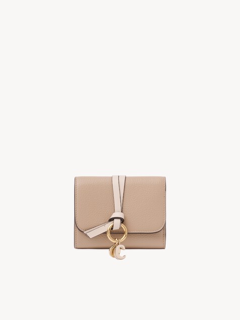 Small Alphabet tri-fold in grained leather 