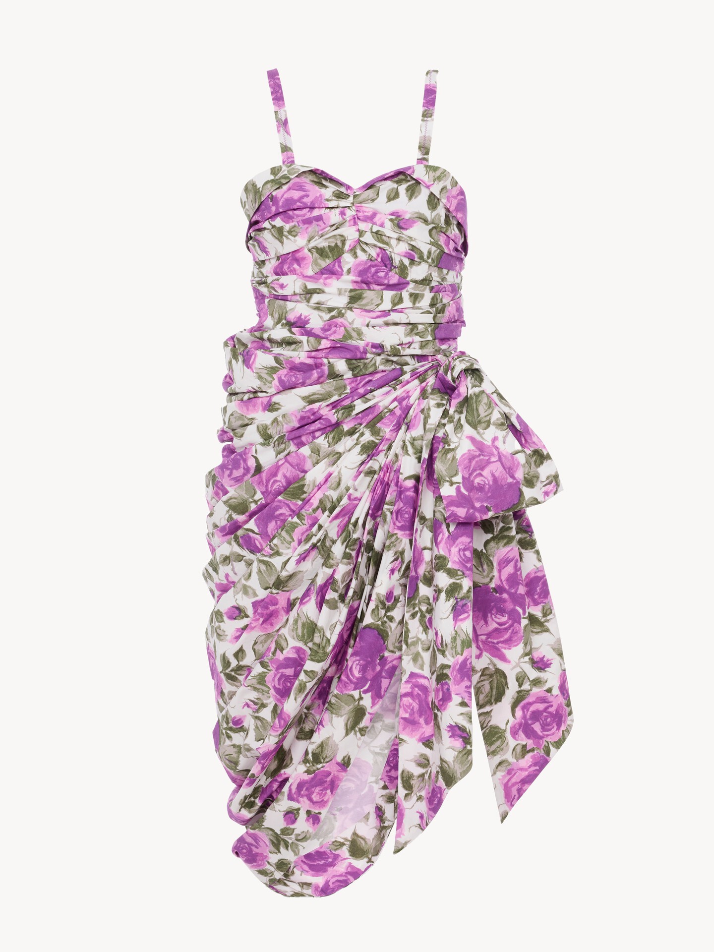 Wrap bustier midi dress in cotton poplin - 2