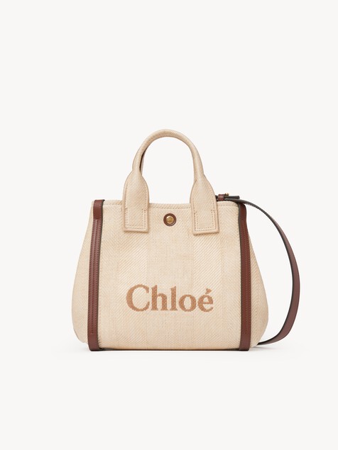 Small Chloé Carry tote bag in raffia-effect fibres