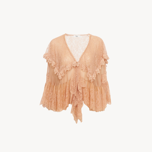 Fluid top in silk lace - 7