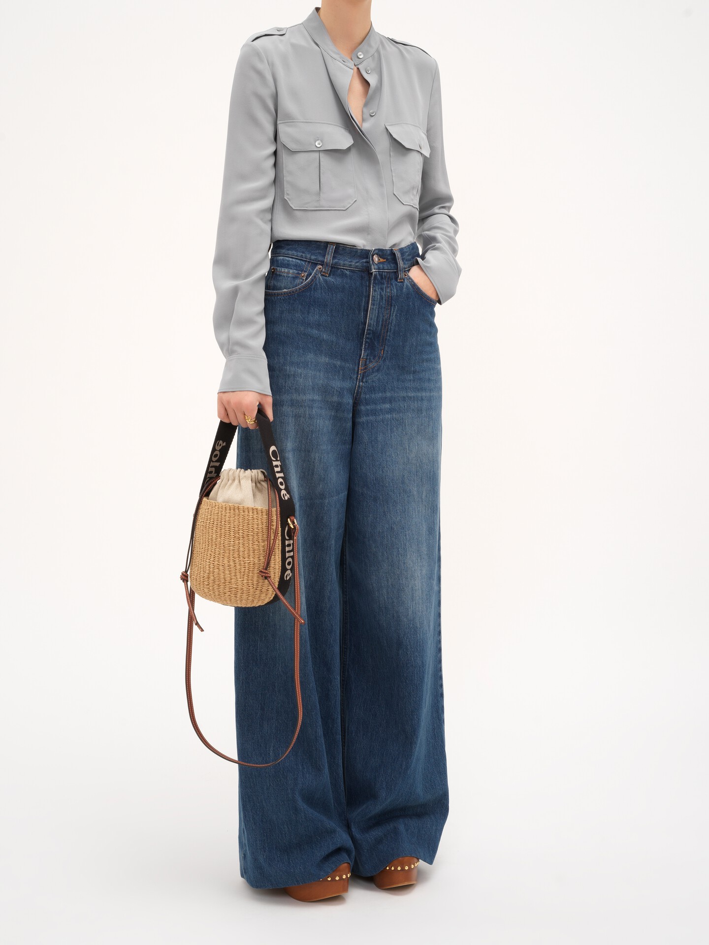 Small Woody tote bag in natural fibres - 8