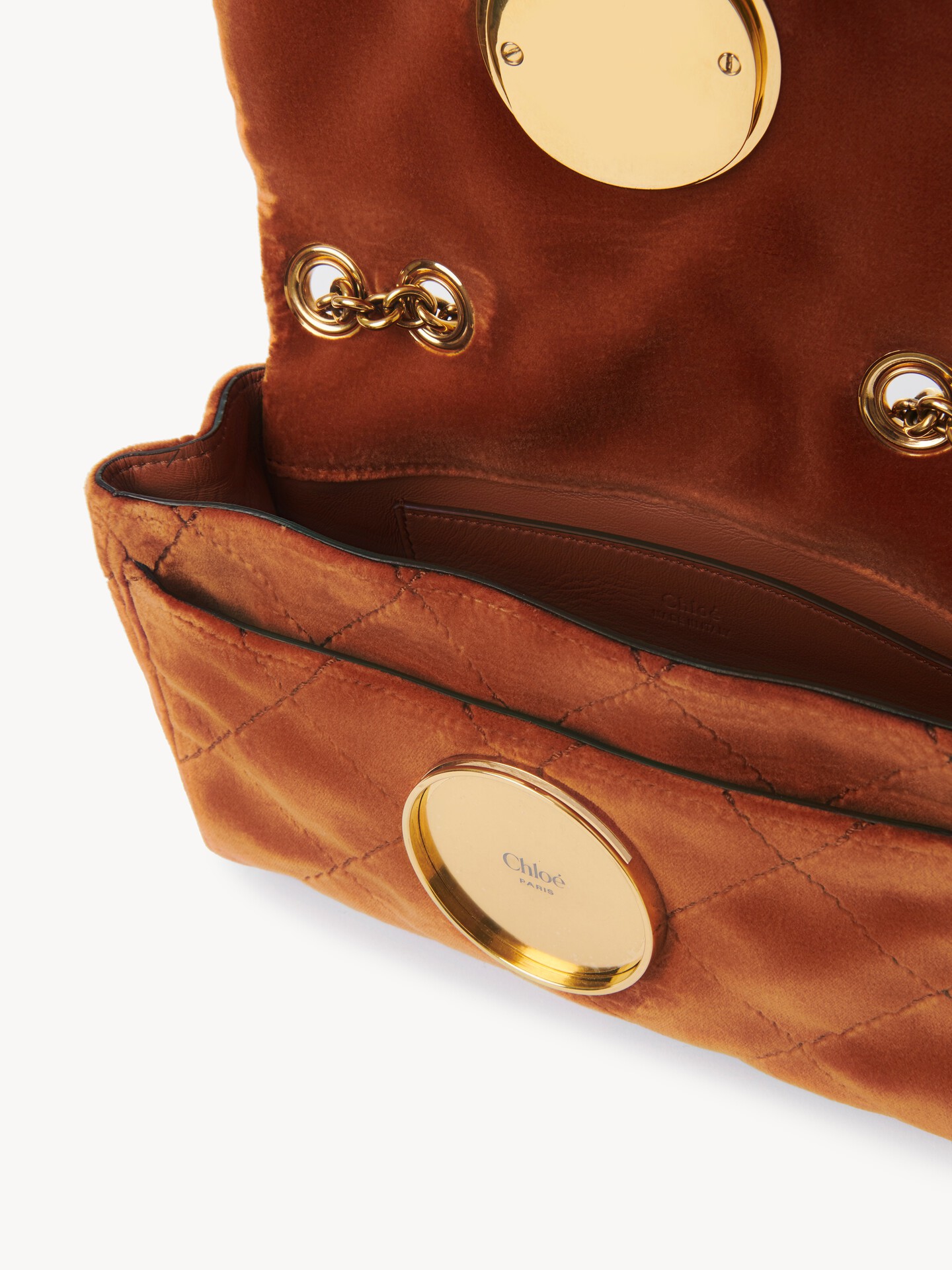 Small Chloé Heritage shoulder bag in velvet - 7