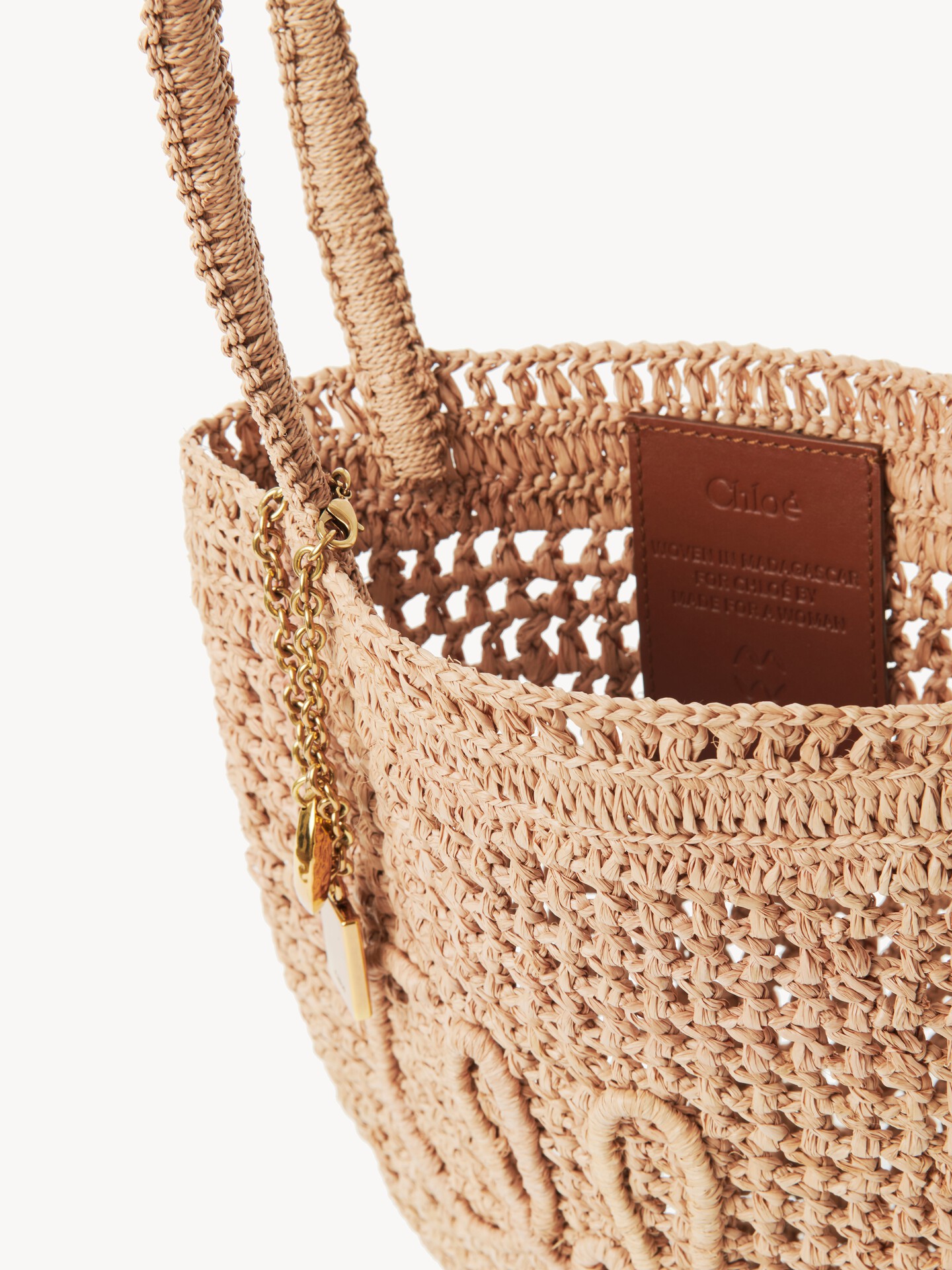Small Summer Banana tote bag in raffia - 5
