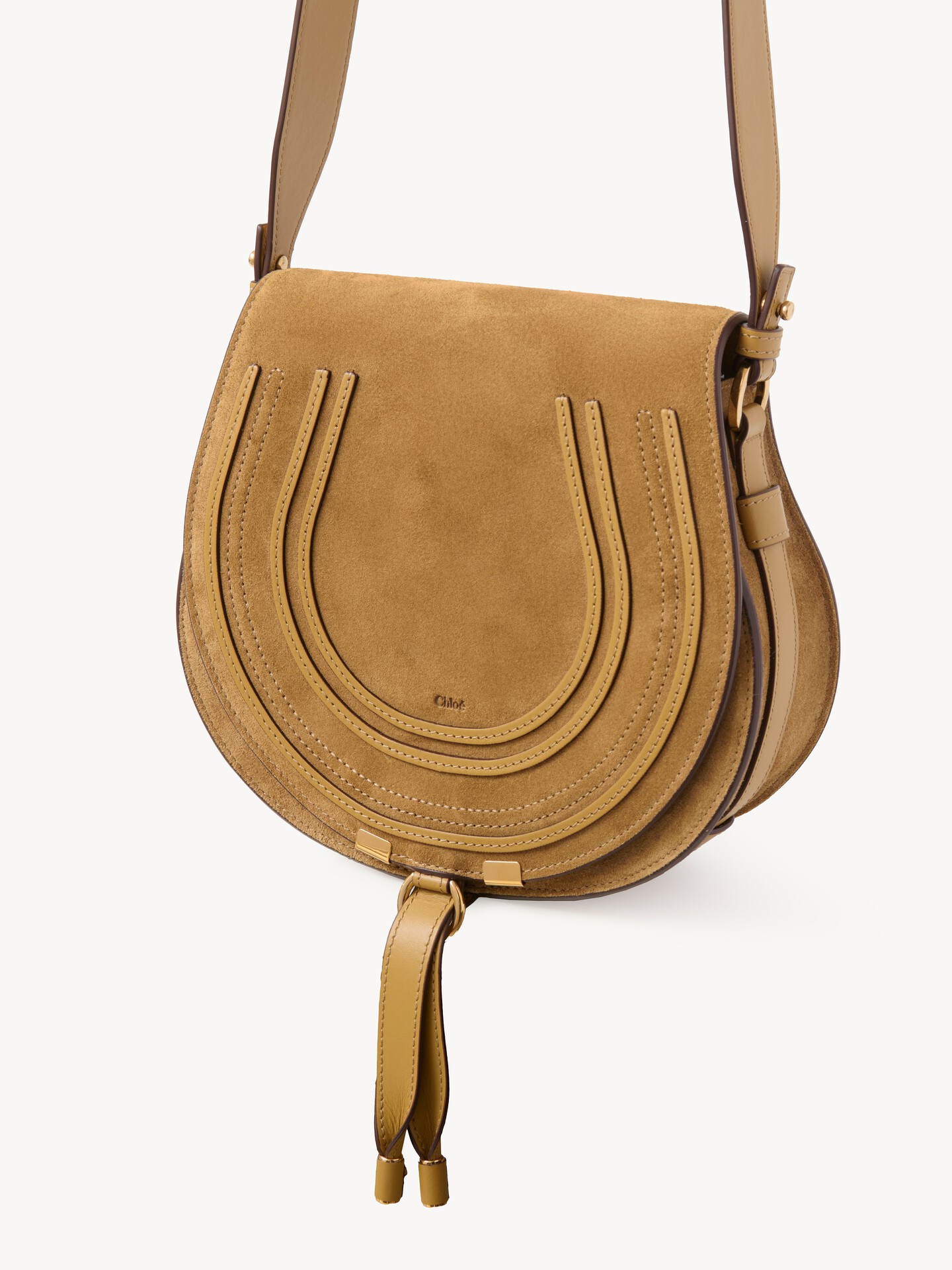 Marcie saddle bag in suede leather - 3