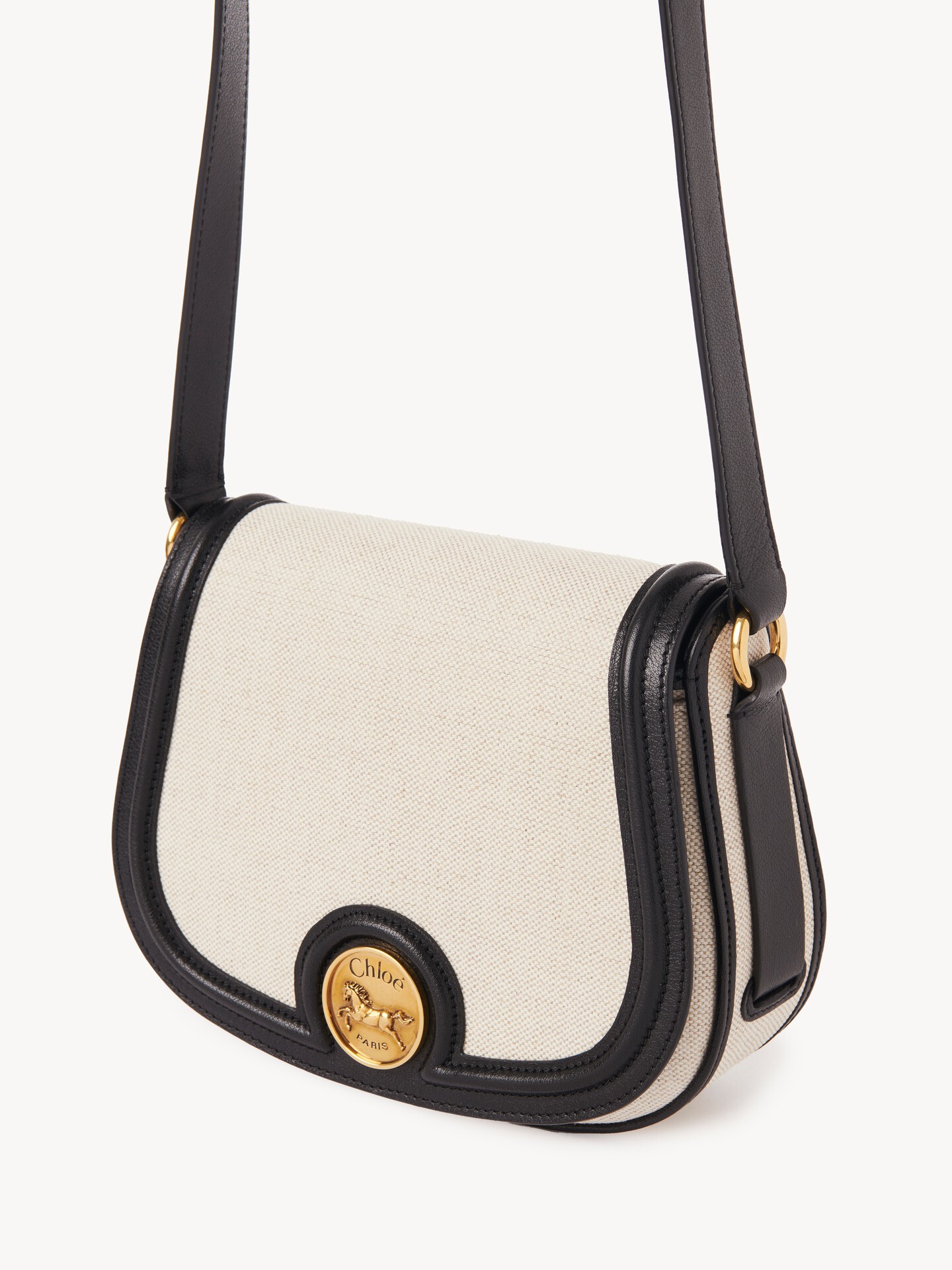 Horse Medal saddle bag in canvas & grained leather - 5