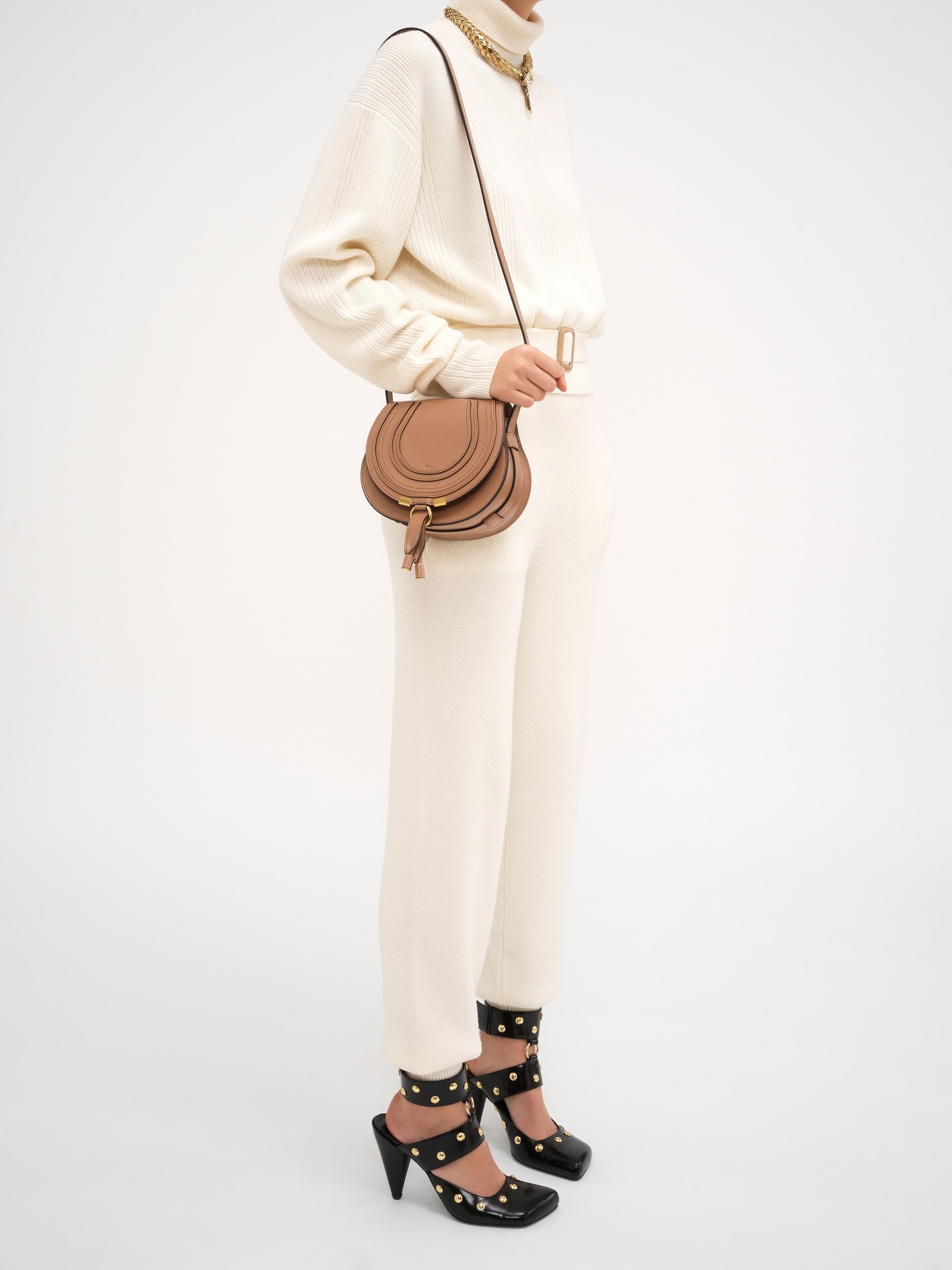 Small Marcie saddle bag in shiny leather - 4