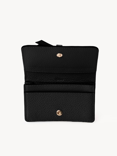 Alphabet card holder in grained leather