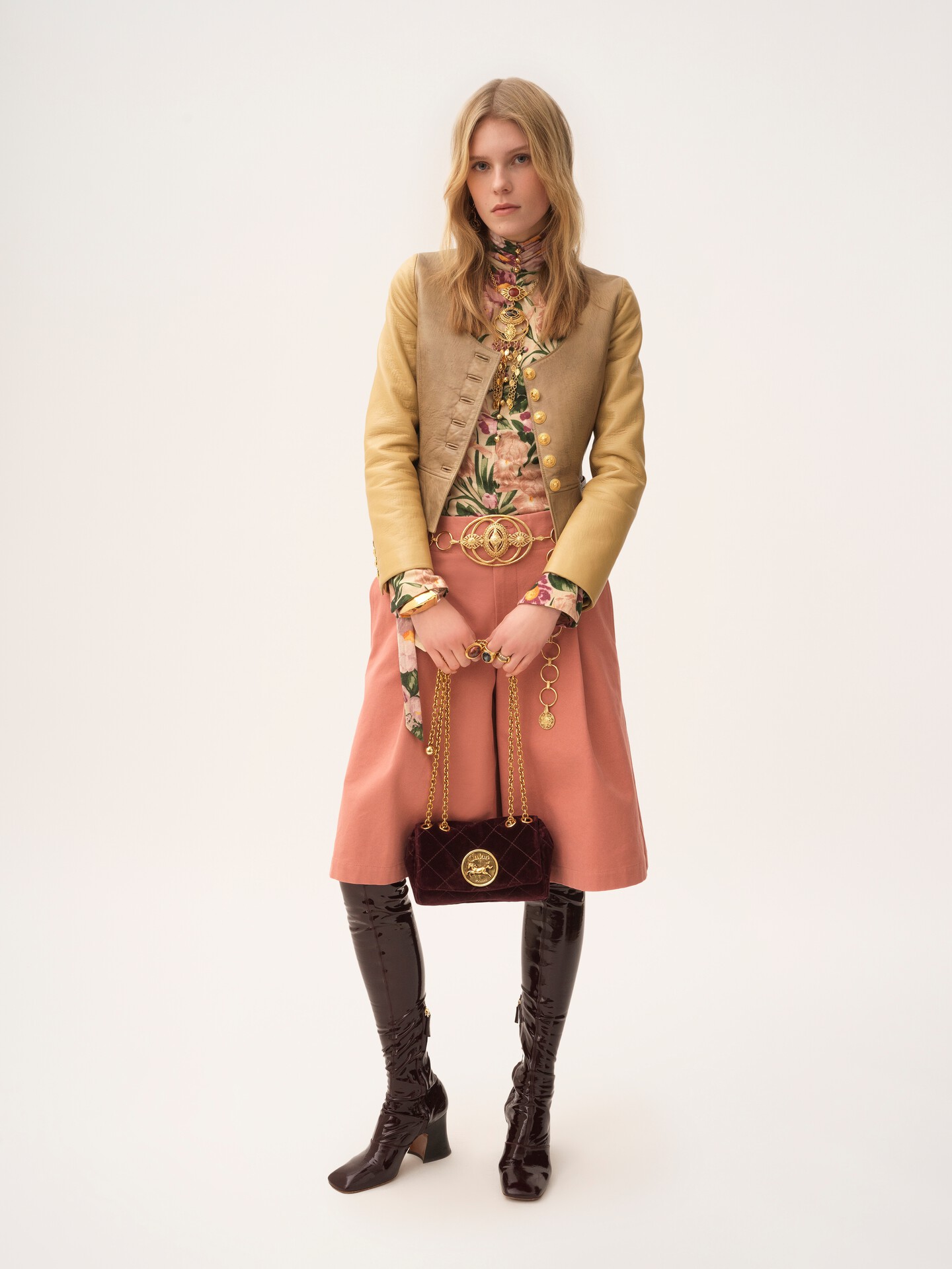 Small Chloé Heritage shoulder bag in velvet - 4