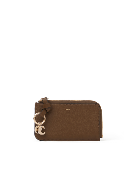 Alphabet wallet in grained leather