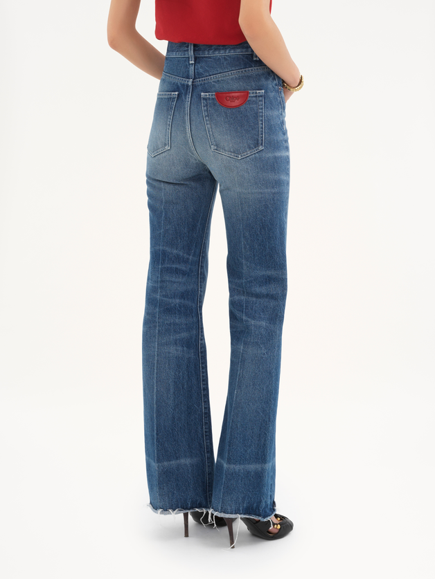 High-rise bootcut jeans in denim - 5