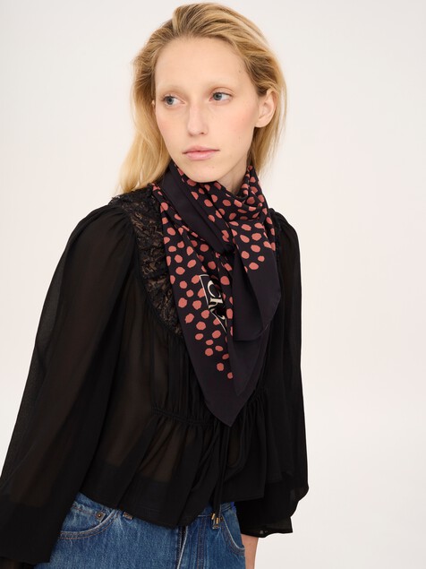 The Chlo&eacute; Spotted square scarf in silk