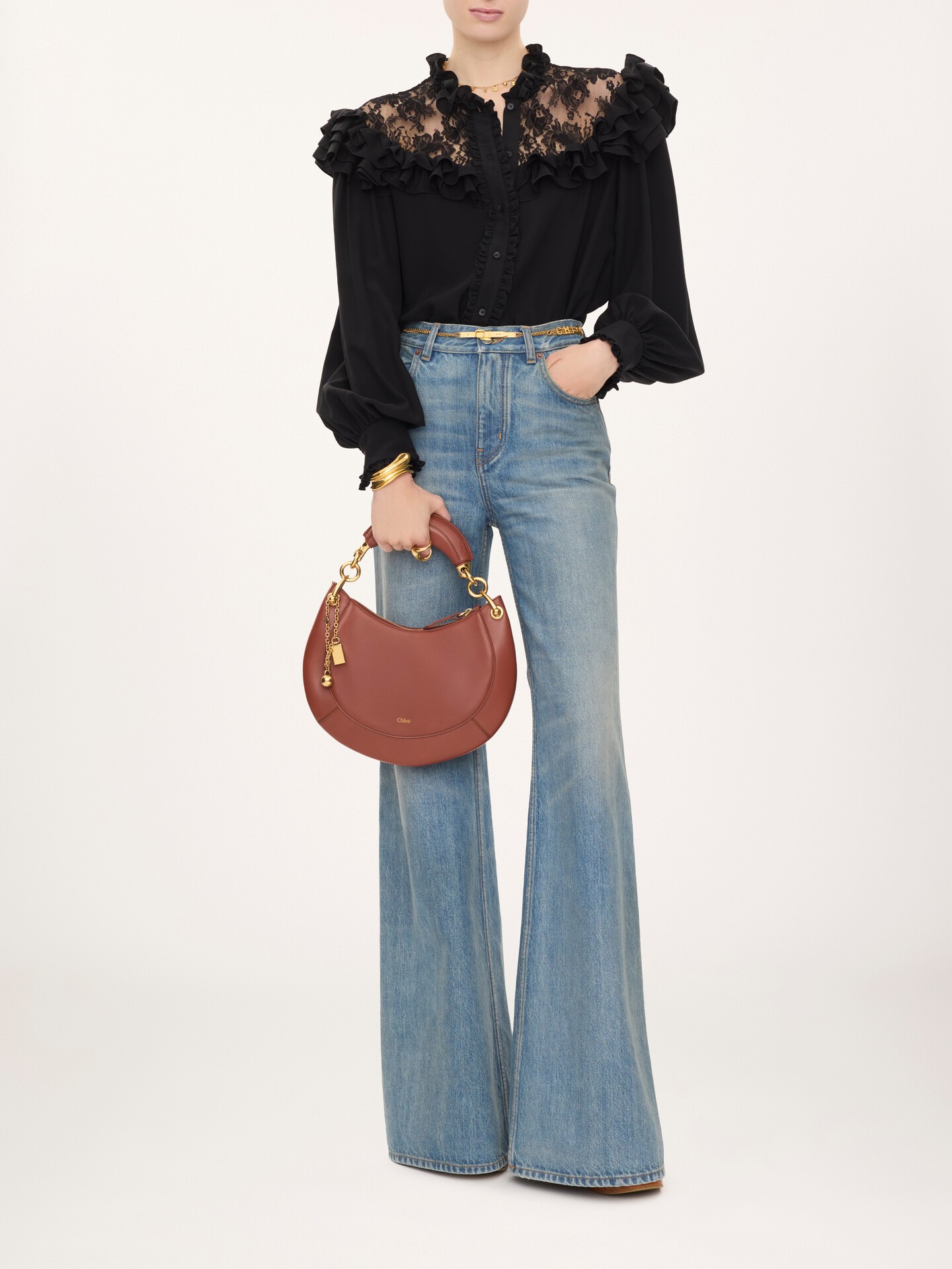 Small Chlo&eacute; Banana zipped hobo bag in soft leather - 8