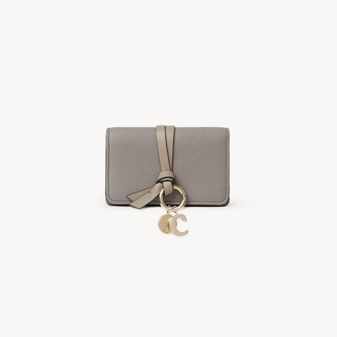 Alphabet card holder in grained leather