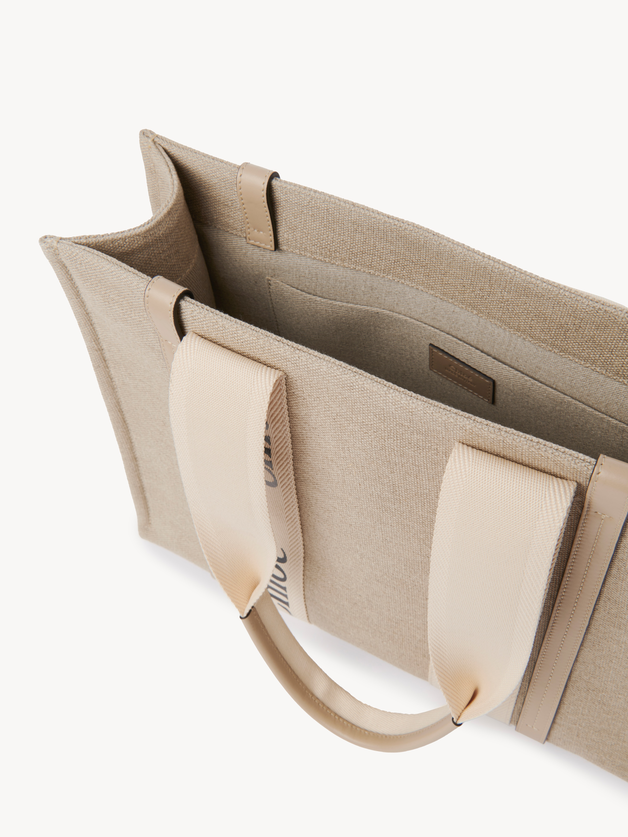 Woody tote bag in linen - 5