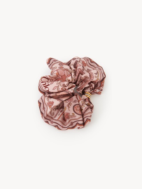 The Chlo&eacute; Paisley hair scrunchie in silk twill
