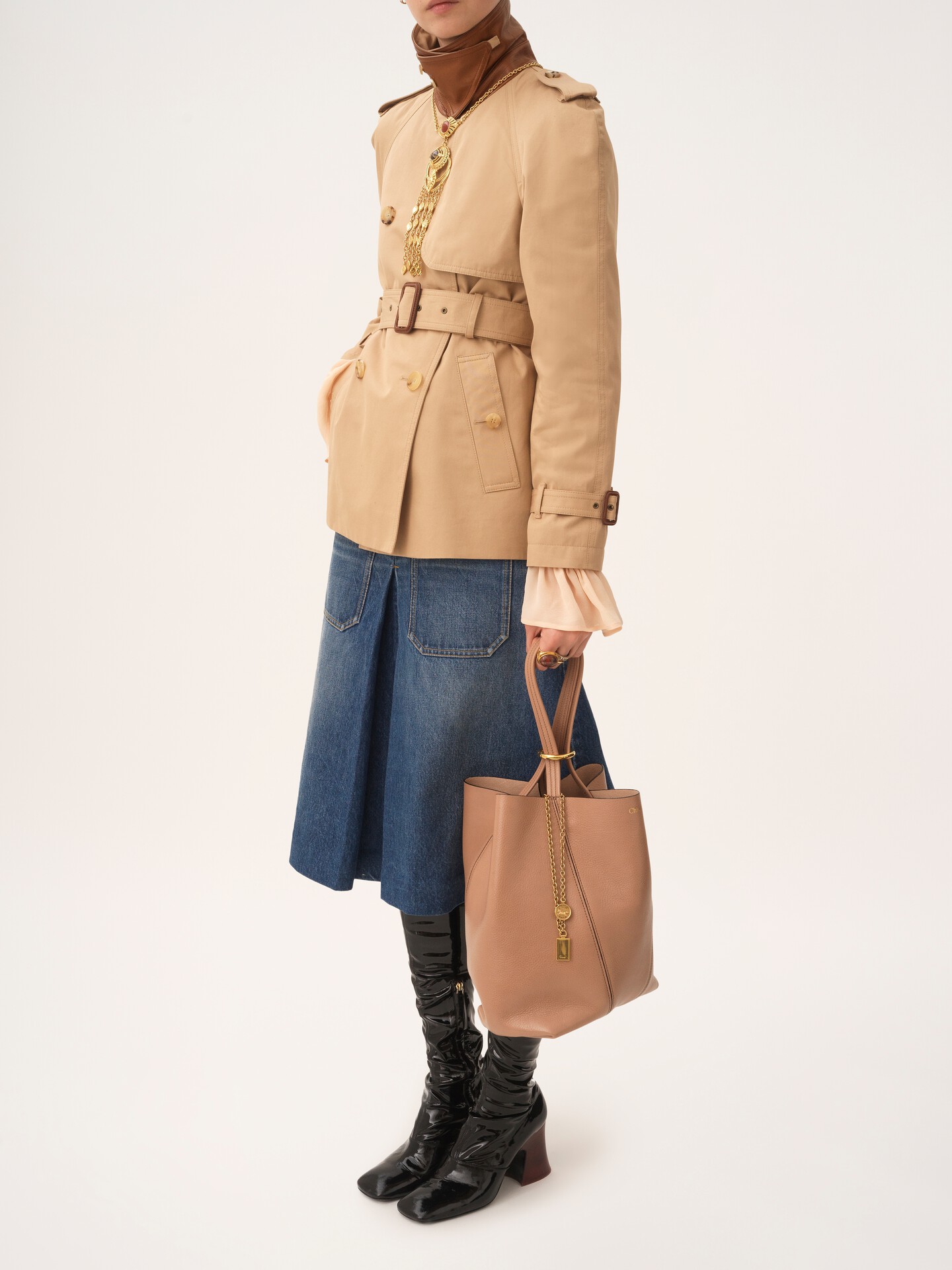 Chlo&eacute; Spin tote bag in grained leather - 4