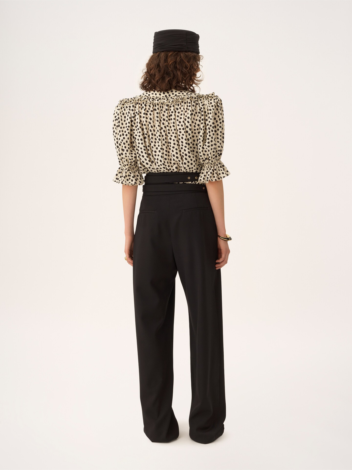 High-rise tailored trousers in wool grain de poudre - 7