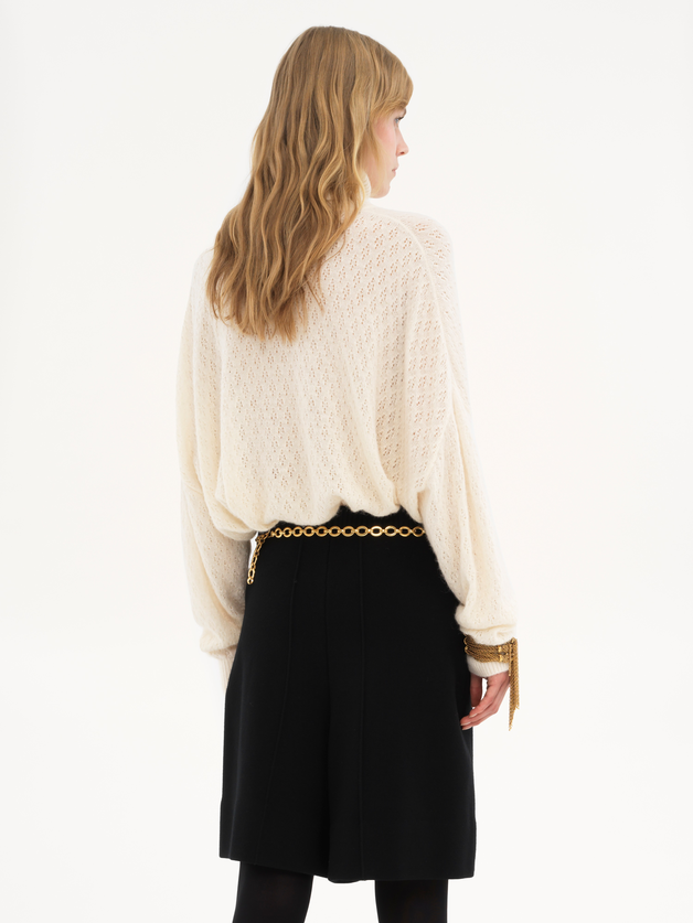Generous turtleneck sweater in pointelle knit - 10