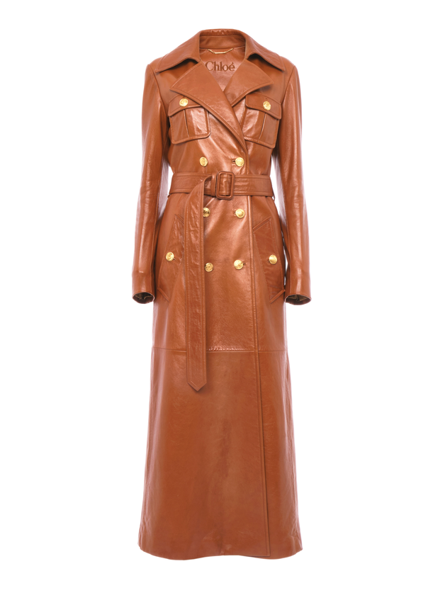 Utilitarian trench coat in soft leather - 2