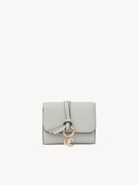 Small Alphabet tri-fold in grained leather