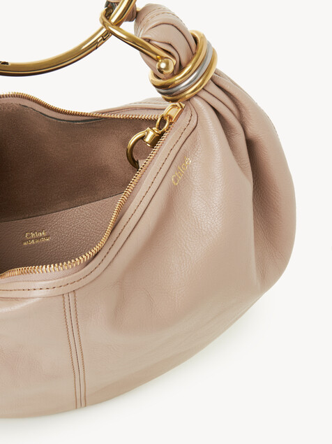 Small Bracelet hobo bag in grained leather