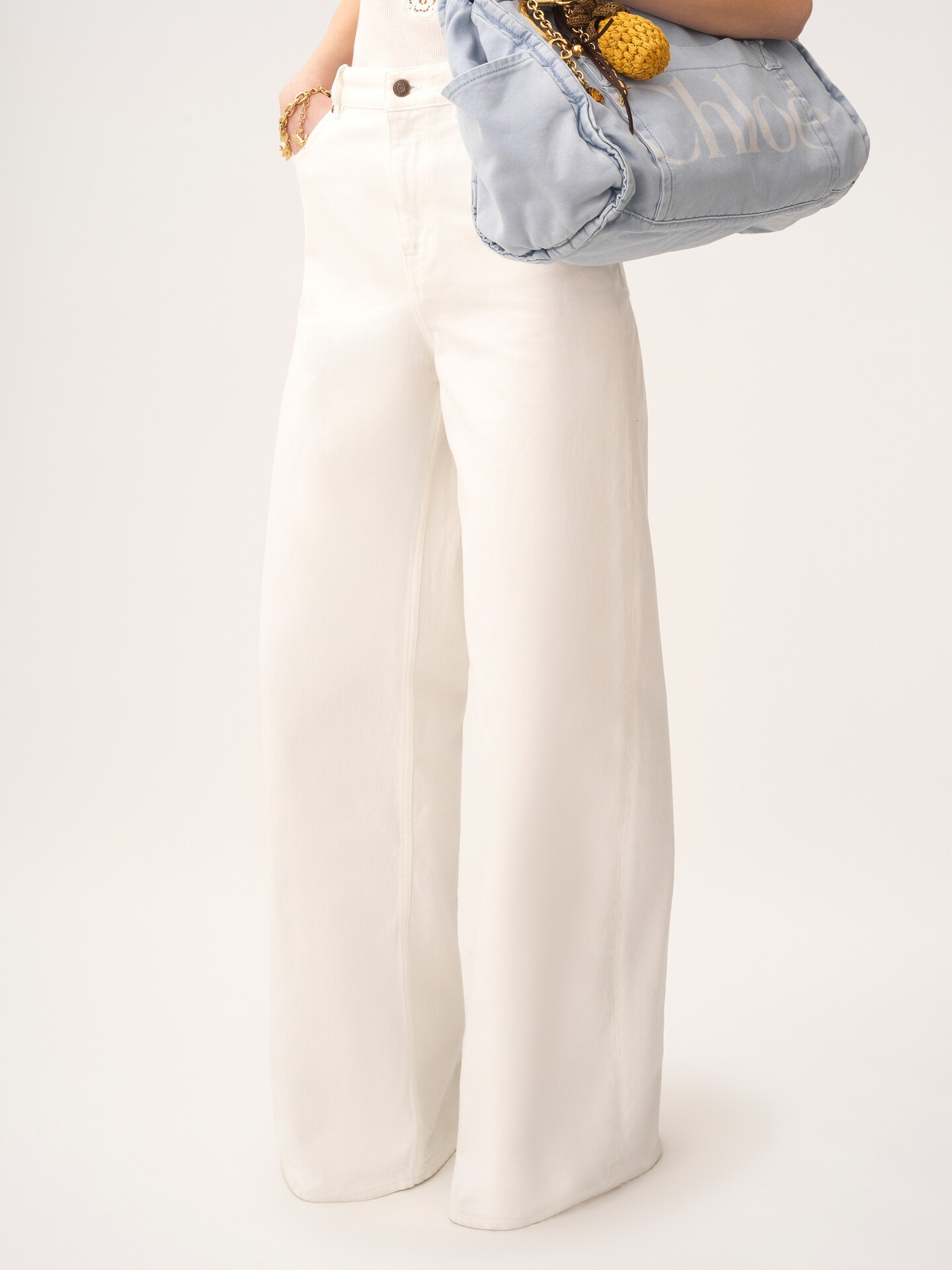 High-rise wide-leg jeans in denim - 4