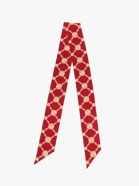 The Chlo&eacute; Horse Medal bandeau scarf in silk twill