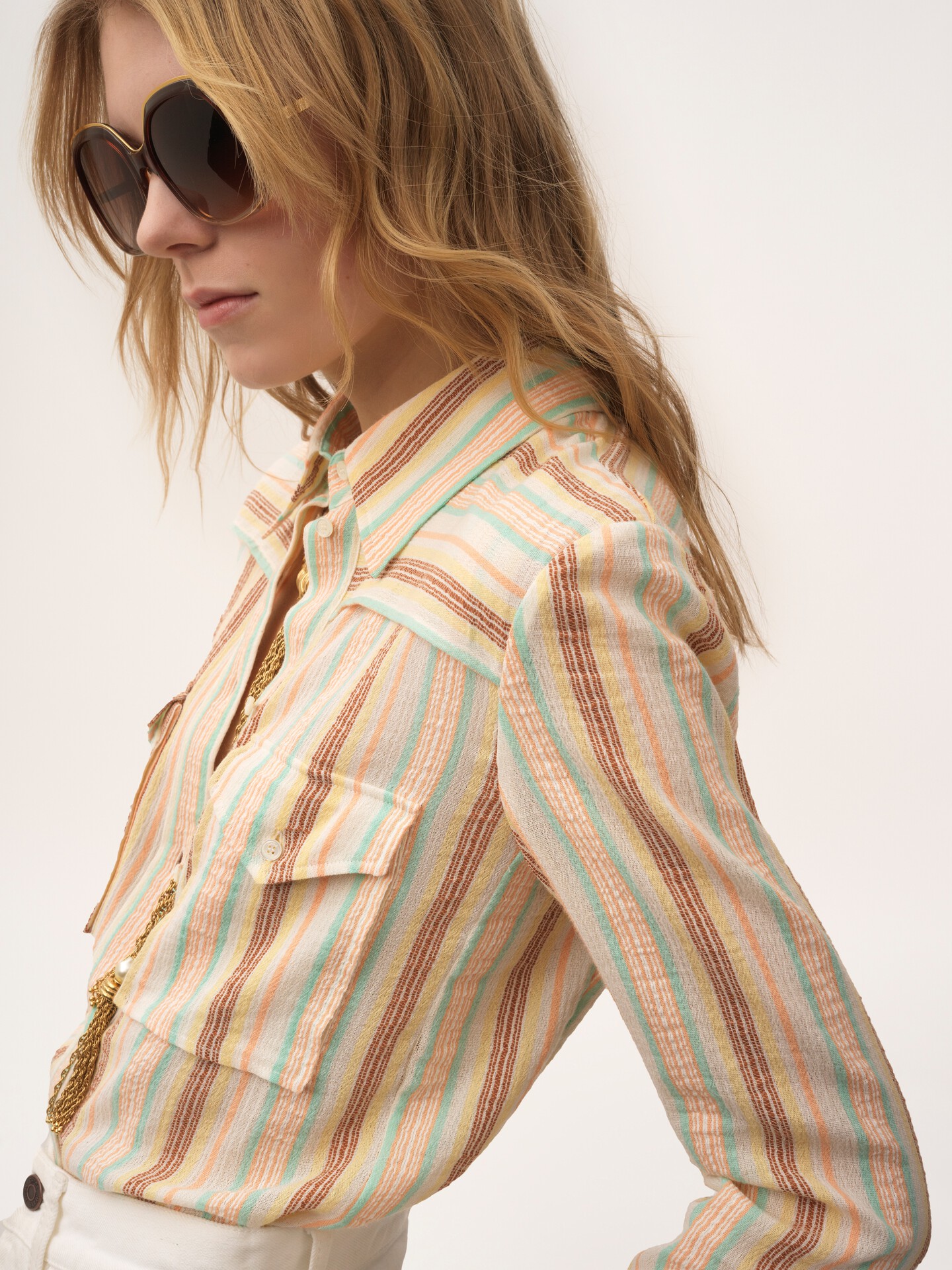 Fitted shirt in crêpon cotton - 6