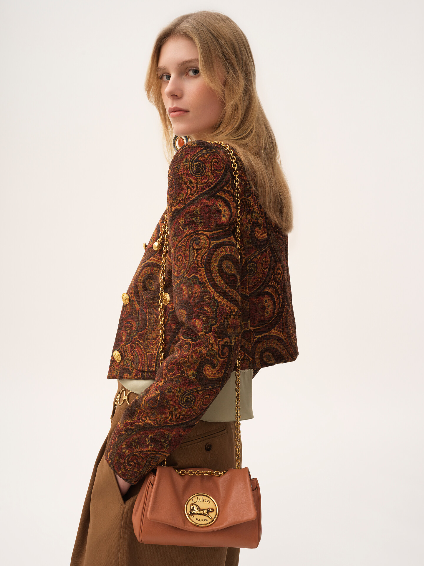 Small Chlo&eacute; Heritage shoulder bag in grained leather - 3