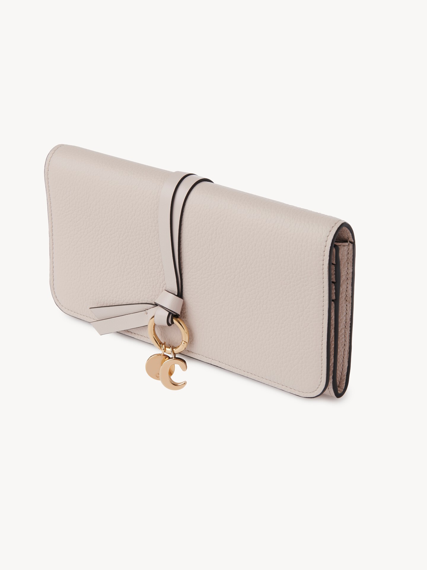 Alphabet wallet with flap in grained leather - 5
