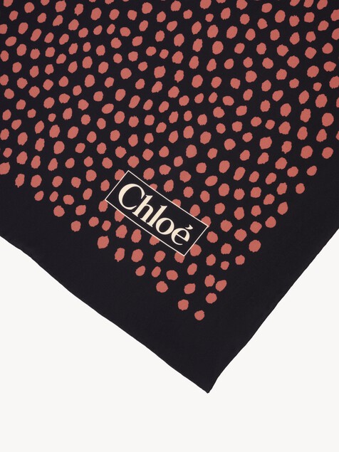 The Chlo&eacute; Spotted square scarf in silk