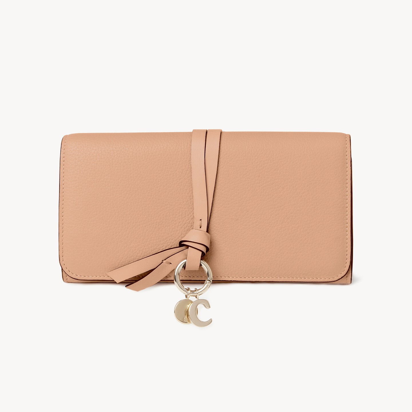 Alphabet wallet with flap in grained leather - 4