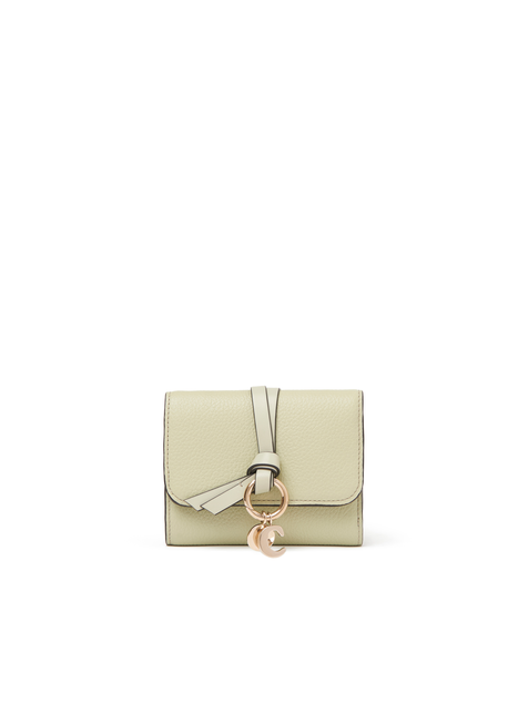 Small Alphabet tri-fold in grained leather