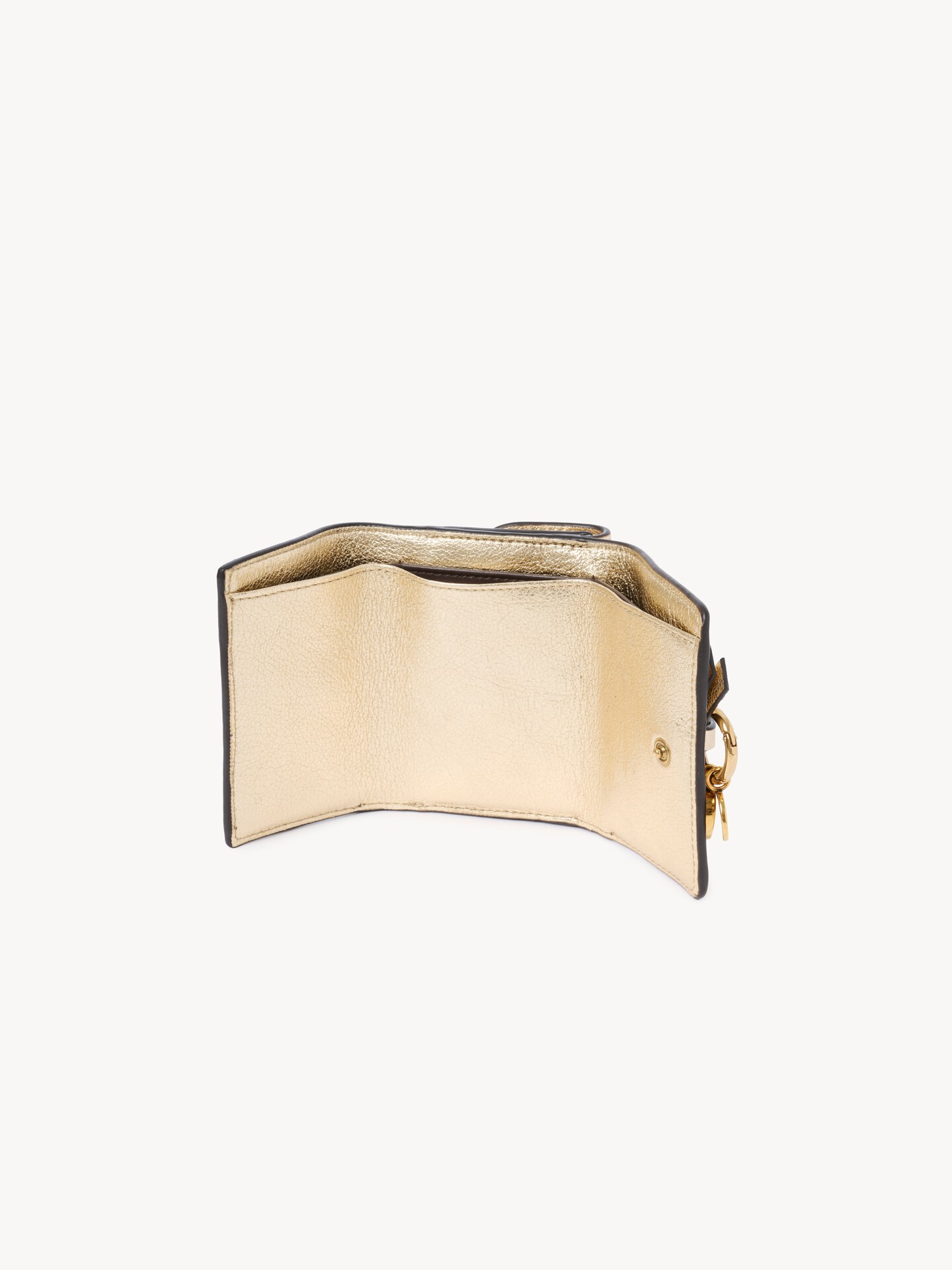 Mini Alphabet tri-fold in metallic leather - 5