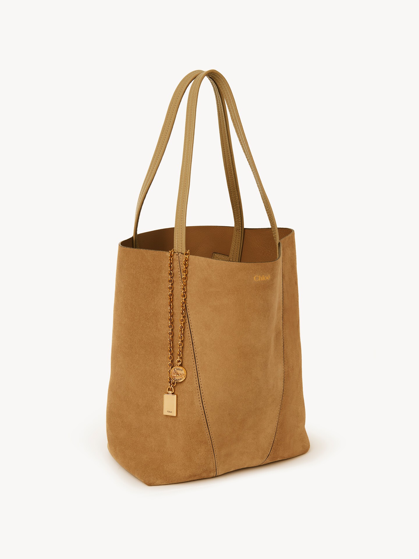 Chlo&eacute; Spin tote bag in suede leather - 6